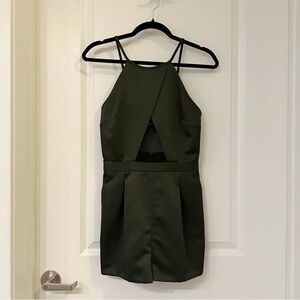 Topshop Chic Dark Olive Green Halter Jumper